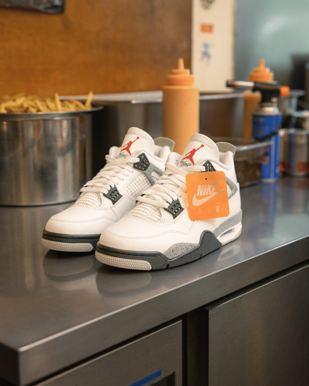 white cement sneakers