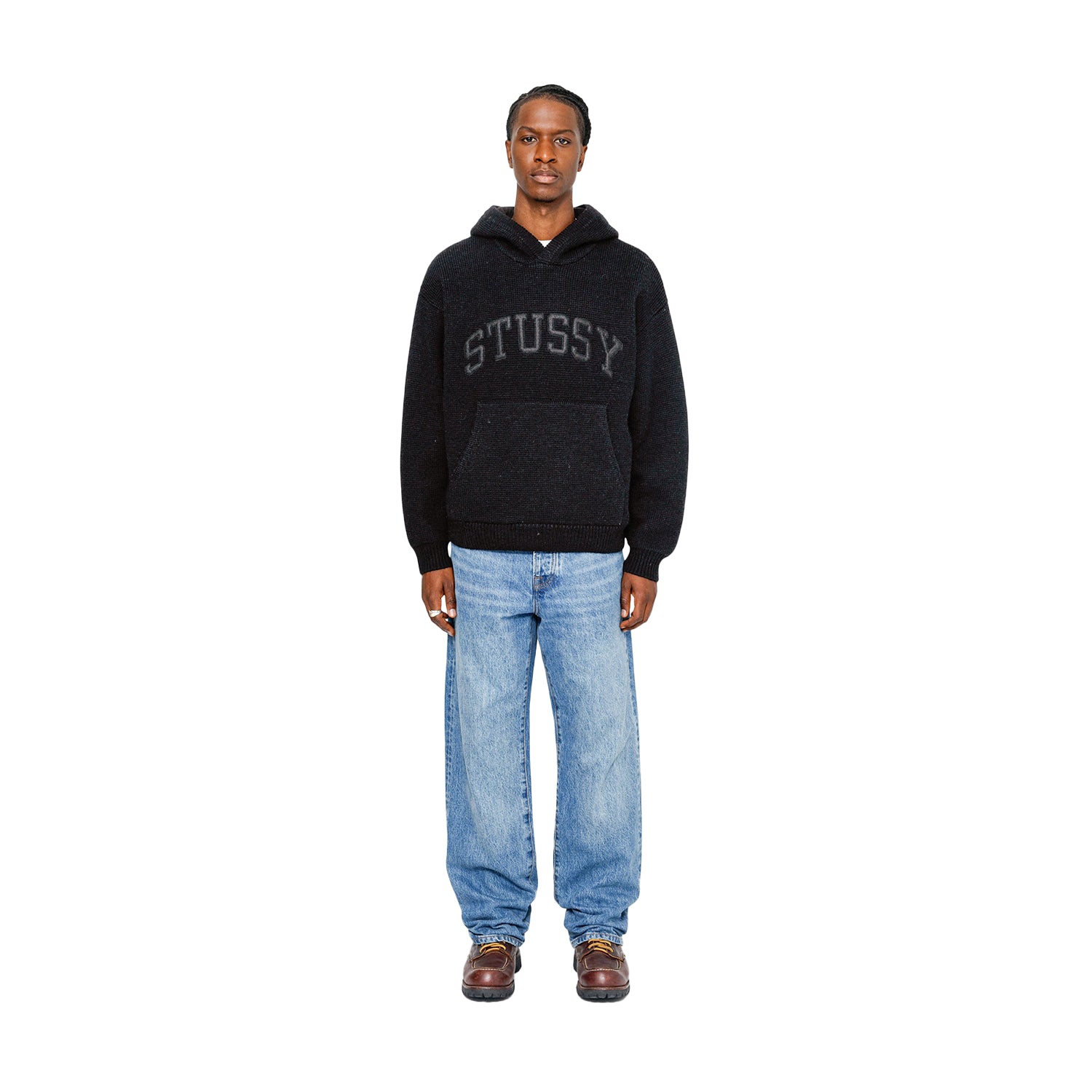 Felt Patch Knit Hood - INVINCIBLE