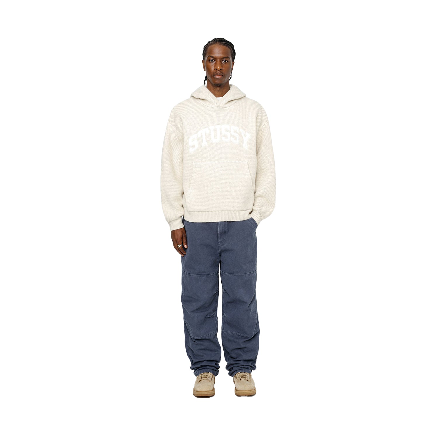 Felt Patch Knit Hood - INVINCIBLE