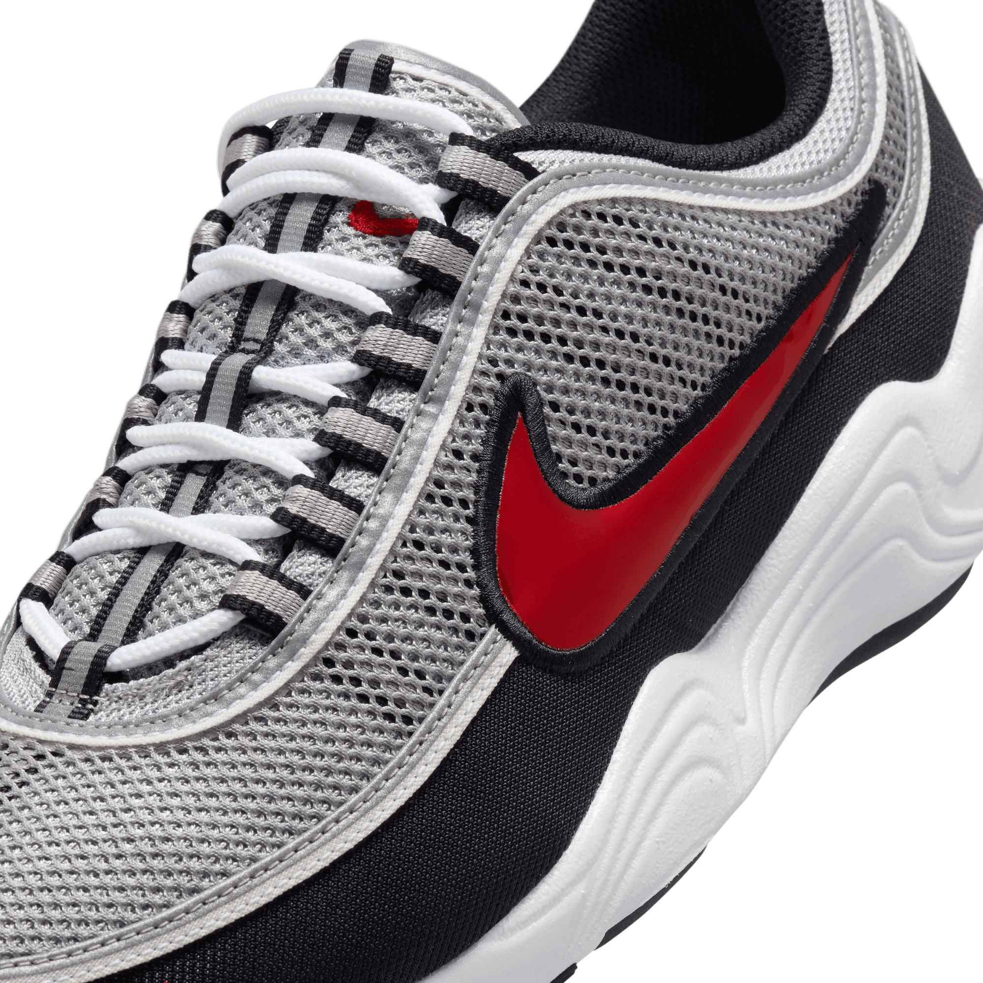 Air Zoom Spiridon 'Metallic Silver and Sport Red' - INVINCIBLE