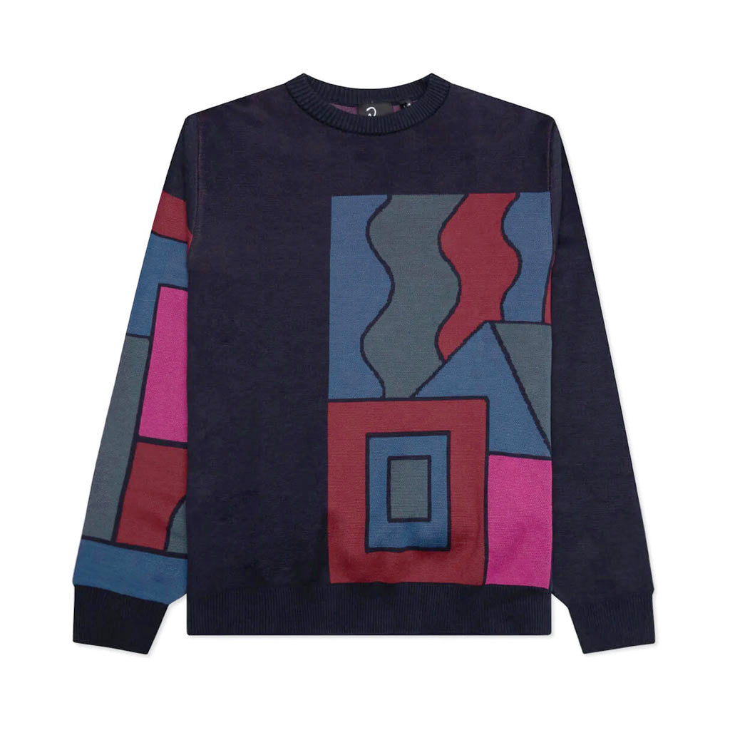 Blocked Landscape Knitted Pullover - INVINCIBLE