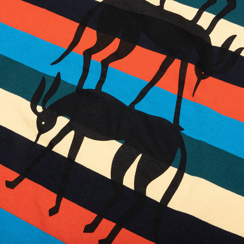 Stacked Pets on Stripes T-Shirt - INVINCIBLE