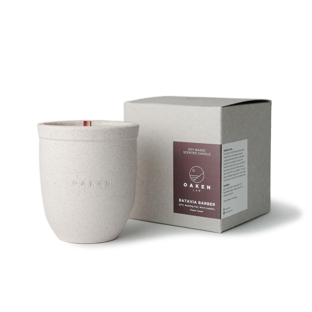 Ceramic Candle Large- Batavia Barber - INVINCIBLE
